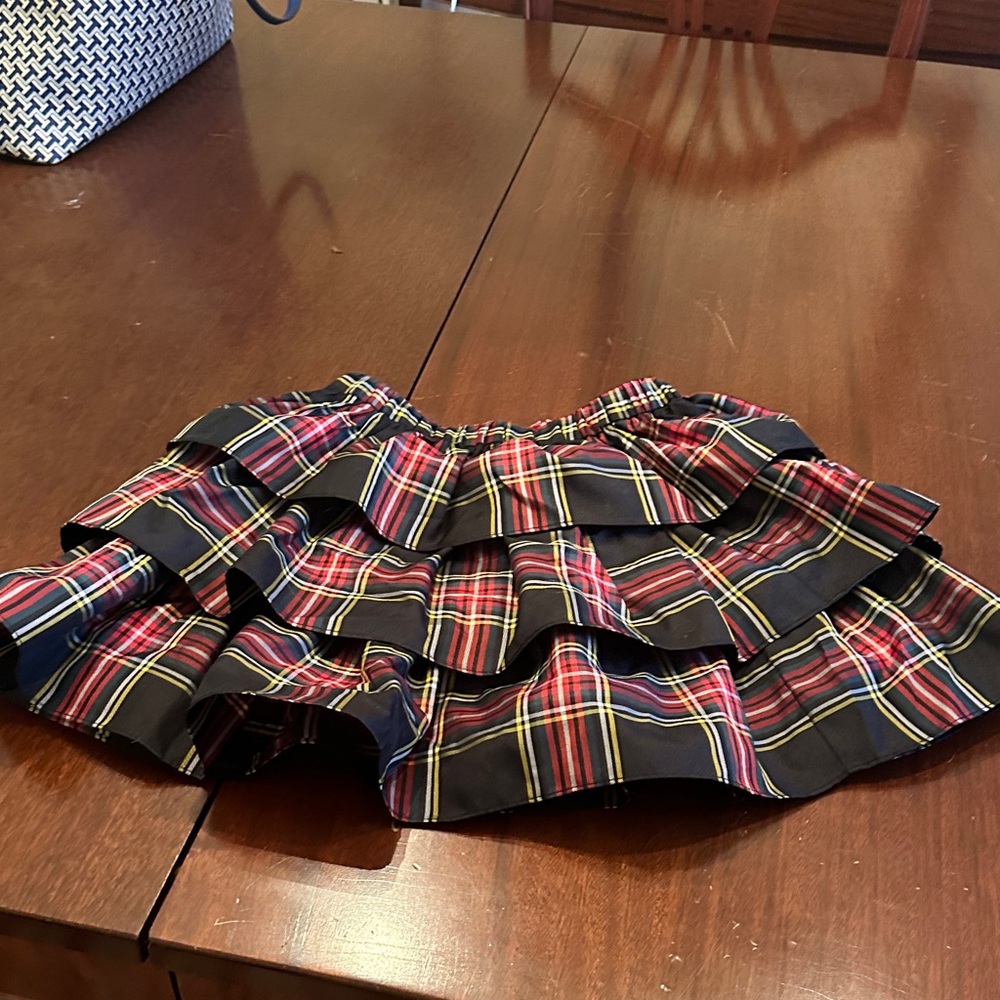 Crewcuts Tartan Plaid Red and Black Plaid Ruffle Skirt- Looks like Ralph Lauren!